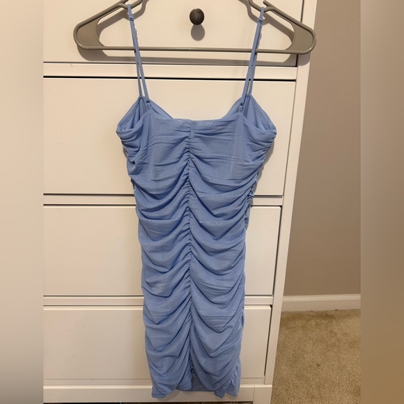 Hoco Light Blue Ruched Dress - Picture 3 of 3